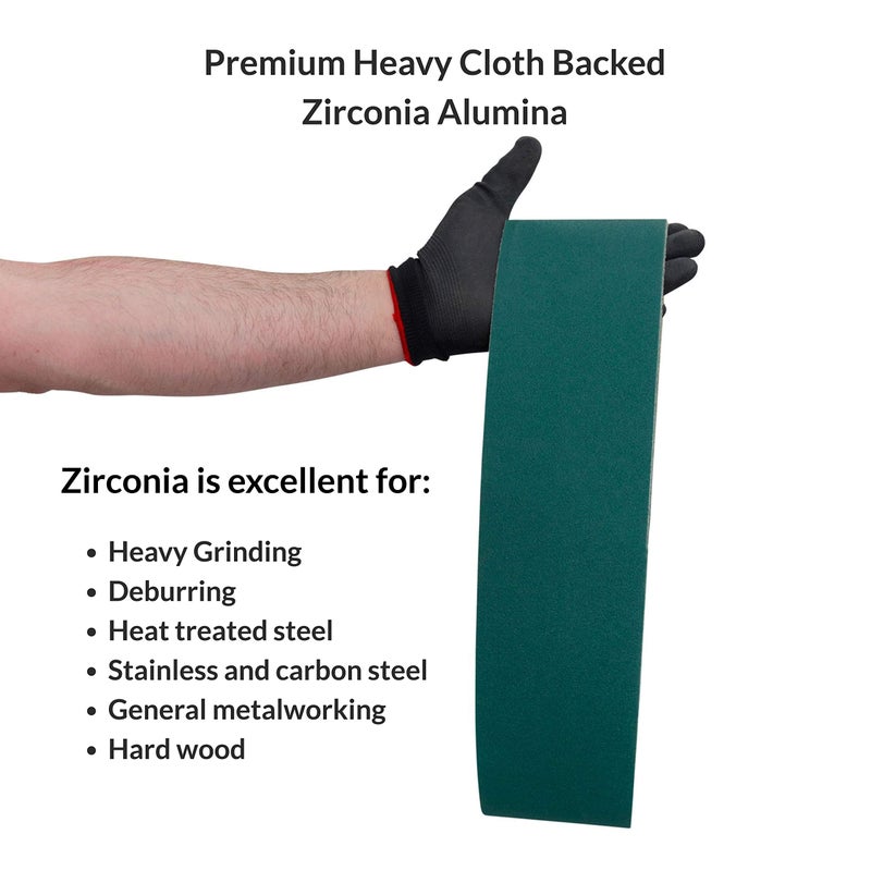 Red Label Abrasives 4 X 36 Inch 24 Grit Metal Grinding Zirconia Sanding Belts, 3 Pack - Image 3